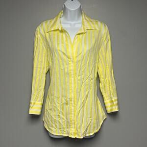 LOT OF 2 VTG Banana Republic Y2K Preppy Career Button-Up Light Yellow Tops Sz XL